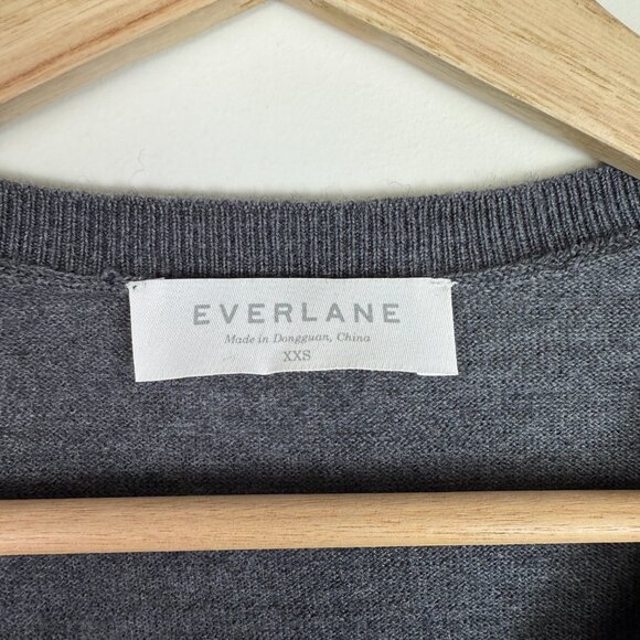 Everlane Woold Blend Scoop Neck Lightweight Long Sleeve Sweater Grey XXS - Picture 3 of 4